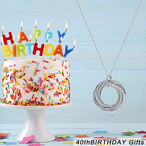 Image of IEFLIFE Birthday Gifts for Women, Sterling Silver Chain Birthday Necklaces, 40th 50th 60th 70th 80th 90th Birthday Necklace, 40 50 60 70 80 90 Years Old Birthday Gifts, 4 5 6 7 8 9 Decade Birthday Jewelry for Women