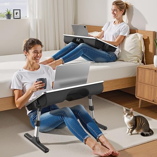 Image of FoldWise 2-in-1 Bed & Lap Desk with Soft Cushion, Adjustable Height & Angle