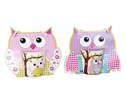 DISOK Set de 24 Tazas Buhos En Bolsa De Regalo - Detalles y Recuerdos Bodas, Comuniones, Cumpleaños Niños y Niñas Infantiles. Tazas Originales