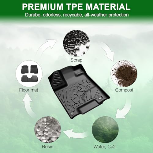 Image of Floor Mats for 2017-2025 2026 Honda Ridgeline, TPE All Weather Durable Floor Liners for Honda Ridgeline Accessories