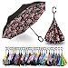 Spar. Saa Double Layer Inverted Umbrella with C-Shaped Handle, Anti-UV Waterproof Windproof Straight Umbrella for Car Rain Outdoor Use