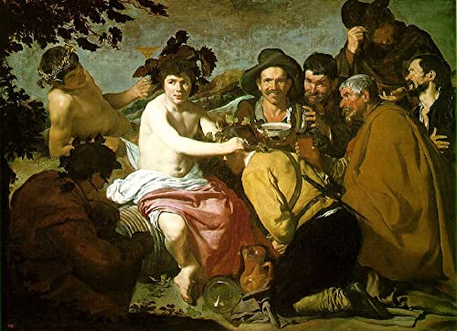 Tableau Les Buveurs de Velazquez impression sur toile salon 60x90cm