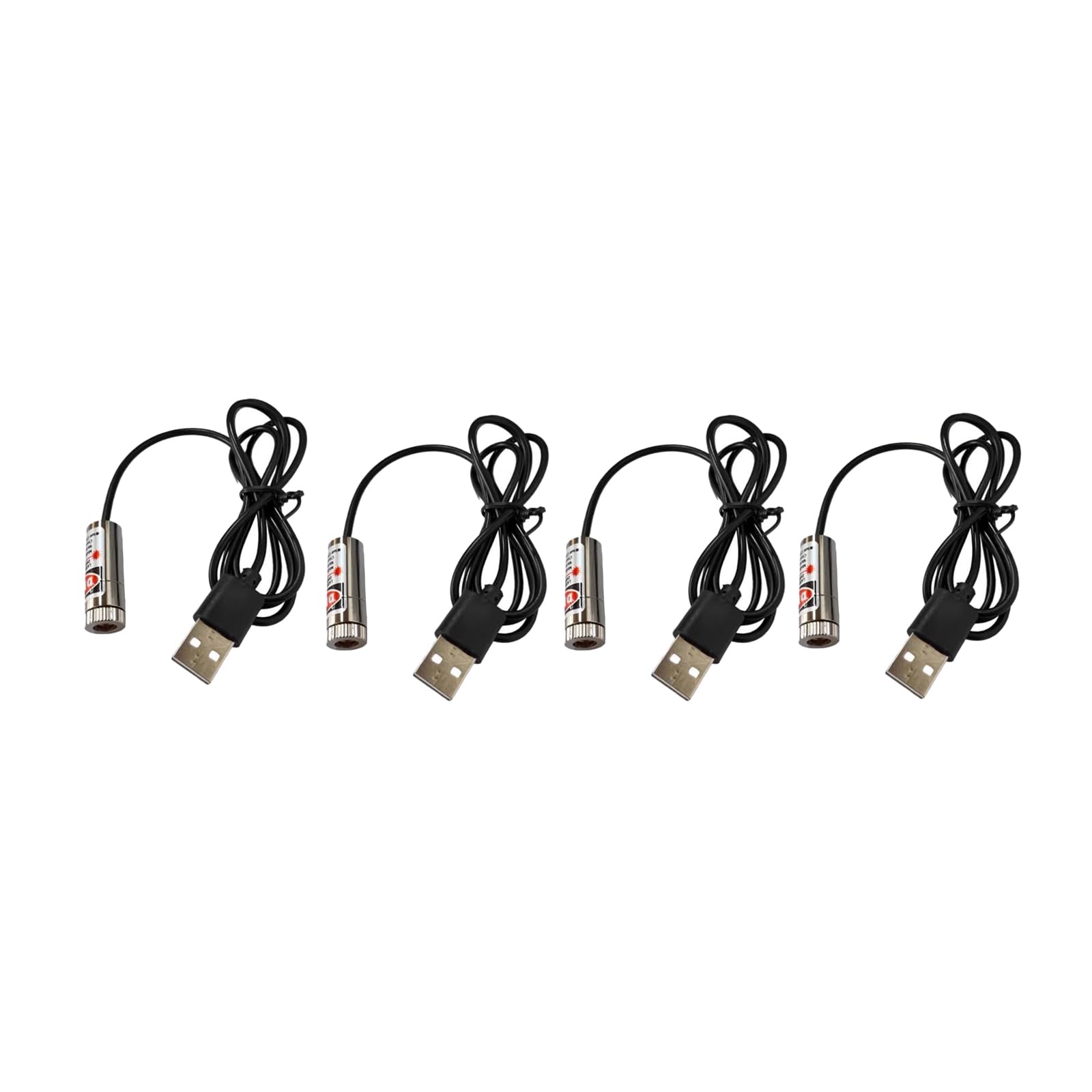 Red line Laser Module, Industrial Laser Module, Adjustable Focus, line Length 39″USB Connector Diameter 12mm(line-4pack)