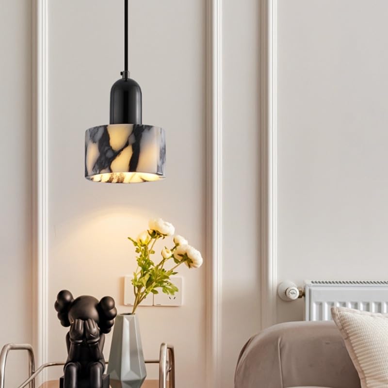 Lampe suspendue pierre naturelle pour éclairer et décorer chambre et salon