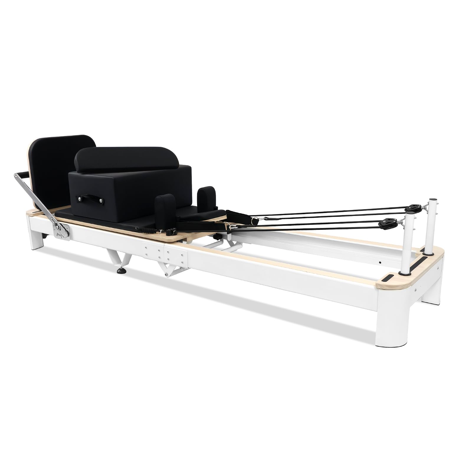 Foldable Pilates Reformer Machine - Pilates Reformer Workout Machine for Home Gym with Reformer Accessories, Reformer Box, Padded Jump Board - Up to 650 lbs Weight Capacity