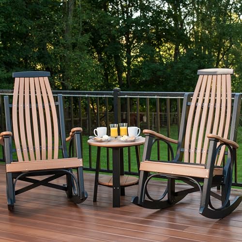 Furniture Barn USA Poly Lumber Grandpa\'s Rocker, Cedar & Black - Thumbnail 2