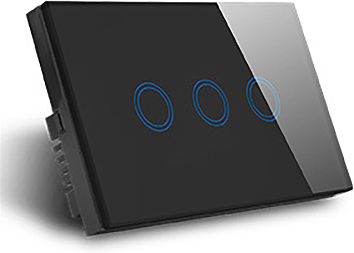 ZMIN WiFi Smart Tuya Light Wall Switch Interruptor Glass Touch Panel Wireless Voice Remote Control with Voice Control 3GANG Black