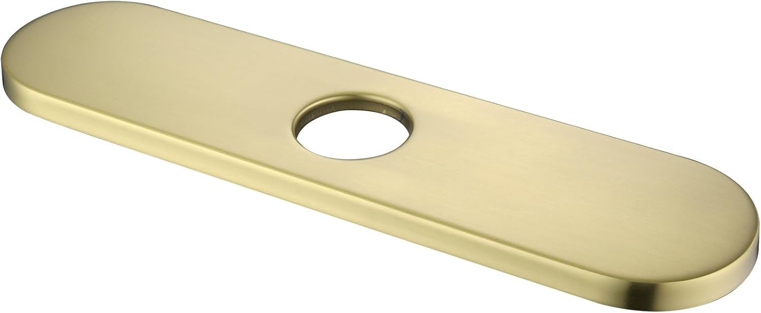 AguaStella ASD52CB Brushed Gold Softly Deck Plate 10 Inch Stainless Steel Escutcheon Plate for Kitchen Faucet