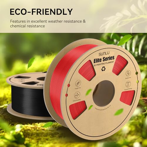 Image of PLA 3D Printer Filament 1.75mm, Fit Most FDM 3D Printers, Neatly Wound, Dimensional Accuracy + /- 0.02 mm, 1kg Spool (2.2lbs), Red
