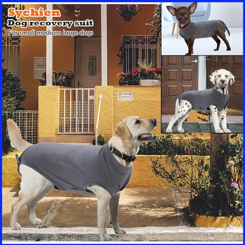 Image of Dog Surgery Recovery Suit, Recovery Suit for Dogs Male Female Spay & Neuter, Anti-Licking Surgical Onesie for Dogs After Surgery Wear, Dog Cone Alternative (Blank Grey, XL)