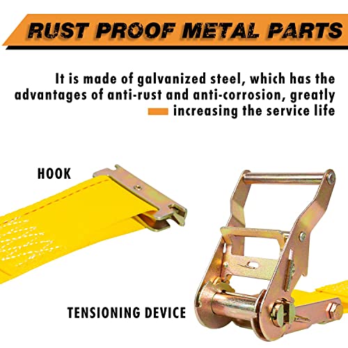 Autofonder Wheel Chock Tie Down Kit (1,986Lb Break Strength) Heavy Duty Trailer Tire Straps System For Atv, Utv, Lawn Mower & More - Ratchet Tie Downs Accessories With E Track For Four Wheeler #TOP5