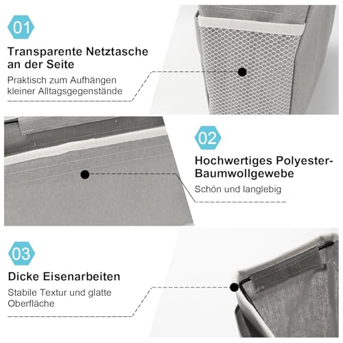 SHMSHNG 2 Pack Nachttisch-Hängeaufbewahrung Hängeorganizer mit 3 Fächern, Bett Organizer, Hängende Aufbewahrungstasche, Tür Organizer, Hängeregal Camping, Hängeaufbewahrung fur Schule, Wohnheim, Grau