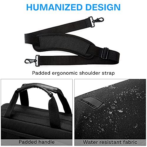 Image of BAGSMART Laptop Bag, 15.6 Inch Briefcase Men, Lockable Computer Bag Work Bag, Water-Repellent Shoulder Messenger Bag Travel Office Business, Black | Work Bag Water-Repellent Shoulder Messenger Bag Travel Office Business