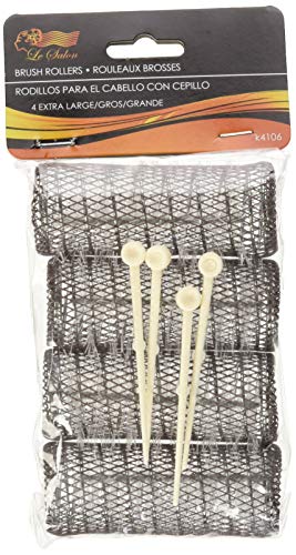 2 Pack (Total 8 Rollers W/ 8 Pins) Hair Styling Brush Rollers & Pins Hair Curlers 3" X 1 1/8" Bristles #TOP1