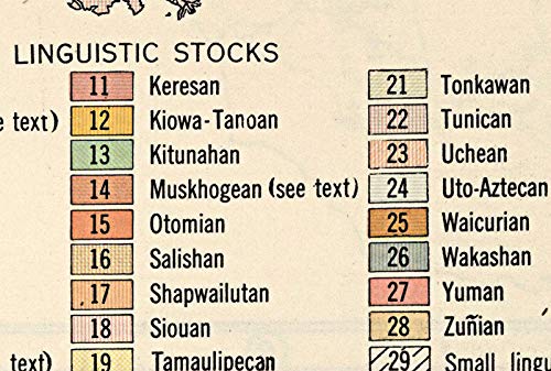 1650 Us Map Native American Indian Tribes Languages | Historical Poster (23"X31") #TOP3