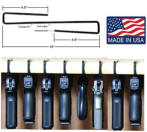 Safety Storage - Safety Solutions for Gun Storage Pack of 8 Original Pistol Handgun Hangers (Hand Made in USA) (8 Hangers)
