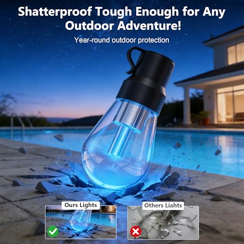 Image of Beizelte Outdoor String Lights, 290FT RGB+IC Outside Light Dimmable Shatterproof LED Bulbs, IP67 Waterproof Chasing Effect Lighting DreamColor Patio Strip Lights for Backyard, Balcony, Outdoor Living