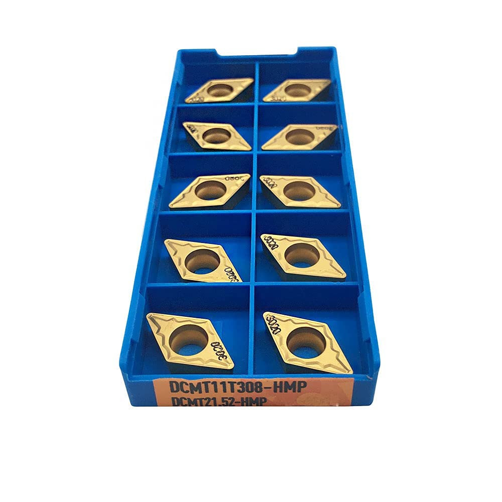 GBJ 10pcs DCMT11T308-HMP ZM3020 Turning Inserts DCMT32.52 HMP Carbide Inserts Insert CVD Coated Lathe Indexable Inserts for Turning Tool Holder Machining Stainless Steel Steel Cast Iron