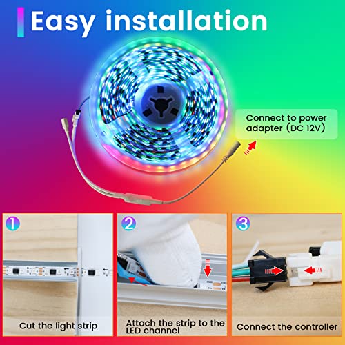 Tira de LED Muzata 16.4FT 3535 Multicolor DC12V miniatura 5