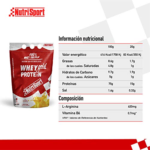 NUTRISPORT-Whey-Gold-Protein-Complemento-Alimenticio-Post-Entrenamiento-Fuente-de-Proteina-PLATANO-2000-GR