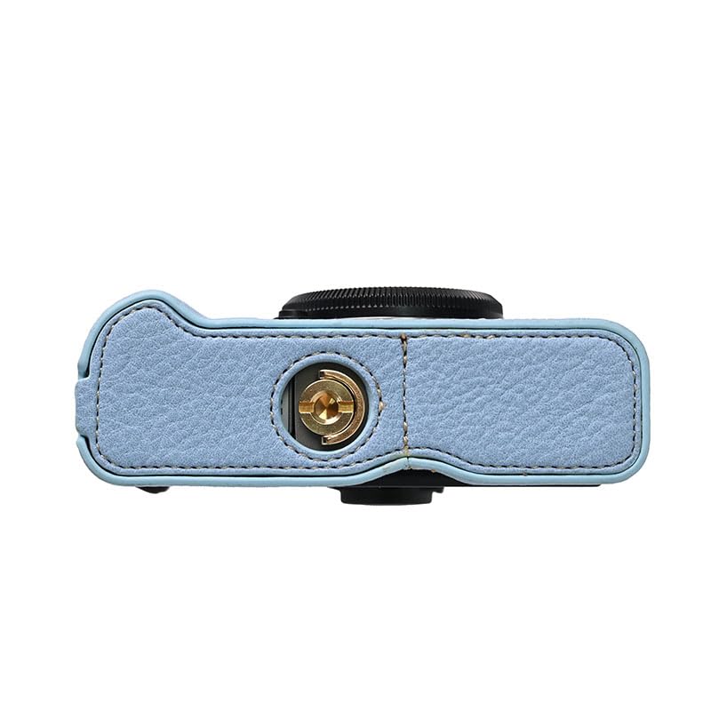 Funda Mitad para Cámara Fujifilm X-T30 en Cuero PU Azul miniatura 6