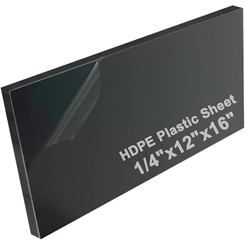 High-Density Polyethylene (HDPE) Plastic Sheet 1/4" Thick 12" X 16"- Black HDPE Sheet,for Machining, Home Improvements, DIY Projects, Engineering,High-Density Polyethylene Plastic Block (Pack of 1)