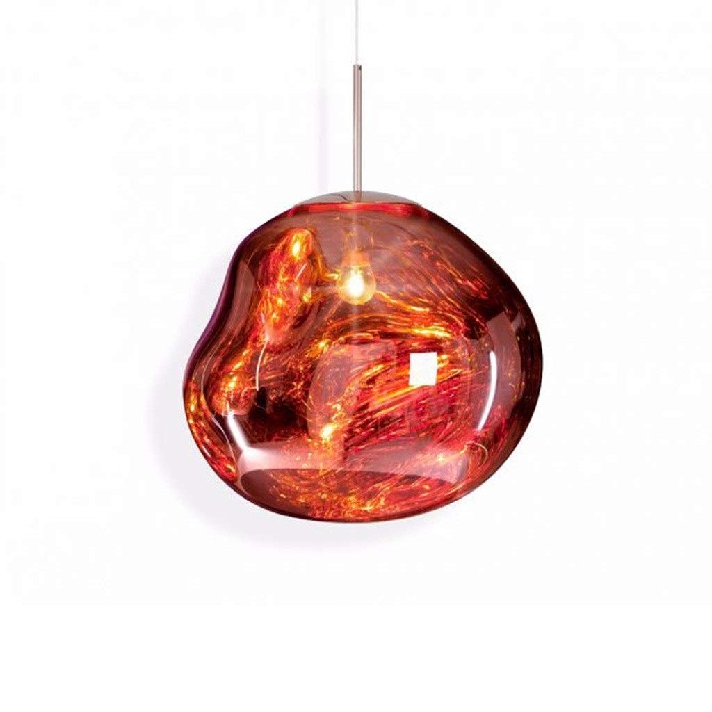 Plafonnier en verre précieux effet lave luminaire haut de gamme rouge pour chambre