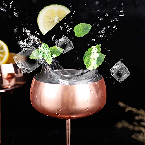 Exogio Wine Glasses 2 Copper Wine Cups Champagne Coupe Glasses Glass Stainless Steel Vintage Glass Wine Goblet For Travel Camping Pool Outdoor Picnics #TOP4