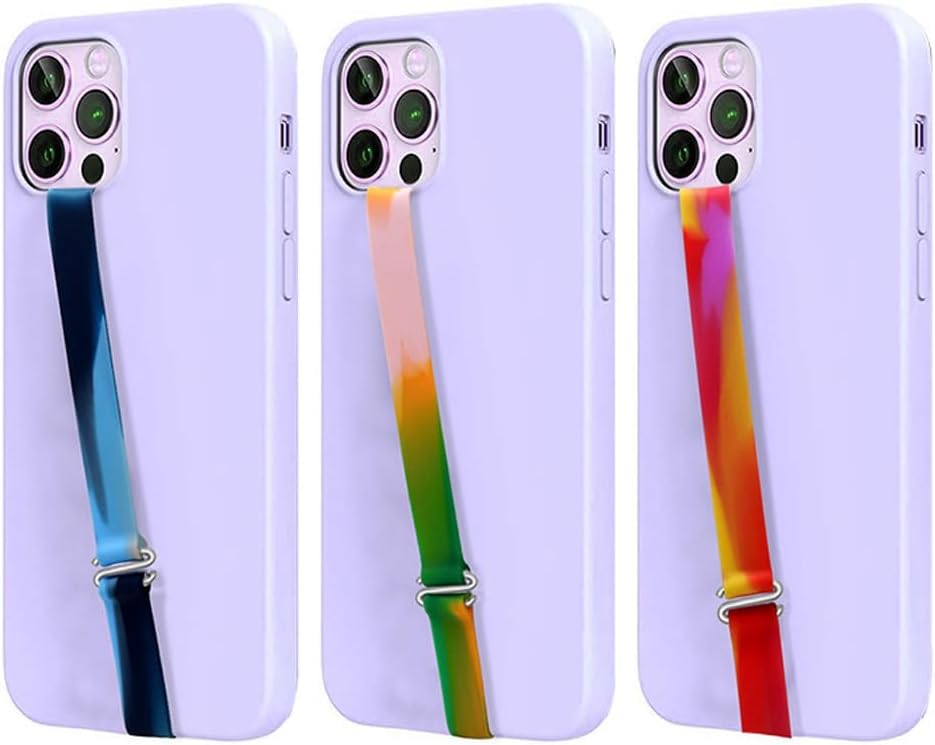 Image of Mizi [3 Pack] C-Shaped Clip Finger Phone Grip, Silicone Mobile Strap for Phone Case with Clip as Phone Loop Holder for iPhone & Android Phones - Rainbow (Medium)