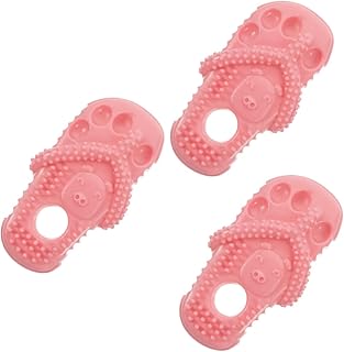 iplusmile 3pcs Bite Resistant Teeth Cleaning Toys Juguetes para Home Slippers Puppy Slippers TPR Puppy Toy Dog Plaything Wear-Resistant Puppy Toy Bite Resistant Toy Cat Pink