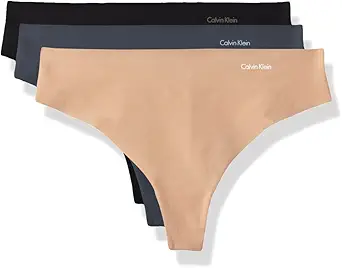 Calvin Klein womens Invisibles Seamless Thong Panties, 3 Pack