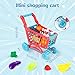 deAO Cash Register Toys for Kids Play Cash Register with Scanner Shopping Cart Real Calculator Toy Basket Kitchen Playset Play Food Play Store Learning Toys Gifts for Kids