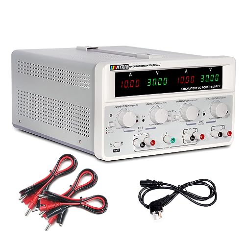Image of MATRIX DC Power Supply Variable 30V 10A 615W, 10mV 1mA Bench Power Supply High Precision 3 Output, Linear Power Supply with Bright Screen, Series Parallel Mode, USB RS232 RS485 Interface, MPS-3010H-3C