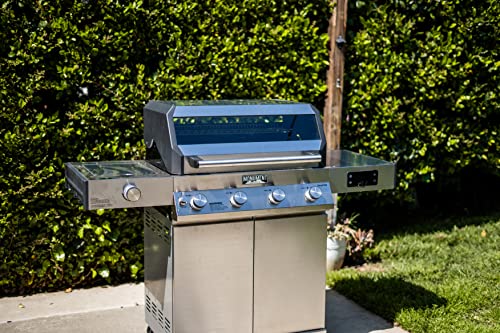 Image of Monument Grills Denali Series, 4-Burner Liquid Propane Gas Smart bbq Grill Denali 425 with Stainless Steel Rotisserie Kit(2 Items)