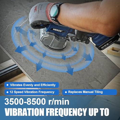 Máquina de nivelamento de vibração de azulejo de 20 V, ferramenta vibrador HERZO Tiler com 12 veloci