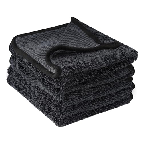 Toalla Secado Coche Extra Grande y Grueso XXL, Juego de 4 Paños de Microfibra Ultra Suaves y Absorbentes，Bayeta Microfibra, Trapo de Microfibra Coche para El Limpieza de Vehículos y Motos, 40 x 60 cm
