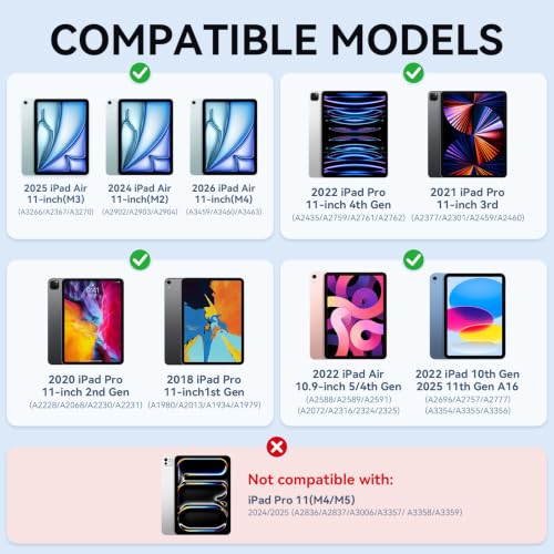 Image of WIWU iPad Keyboard Case Air 11 M4 /M3 /M2 11 /10th Gen Air 5 /4 Pro 11 inch 4 /3 /2 /1