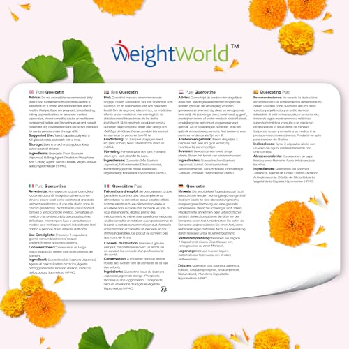 Quercetin 1000mg von WeightWorld, 180 vegane Kapseln