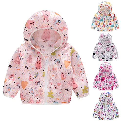 Toddler Baby Boys Girls Zip Up Cartoon Print Jacket Hooded Long Sleeve Kids 𝗪indbreaker Coats Casual Fall Clothes