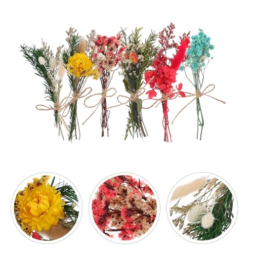 6 mini ramos naturales de flores secas con tallos miniatura 7