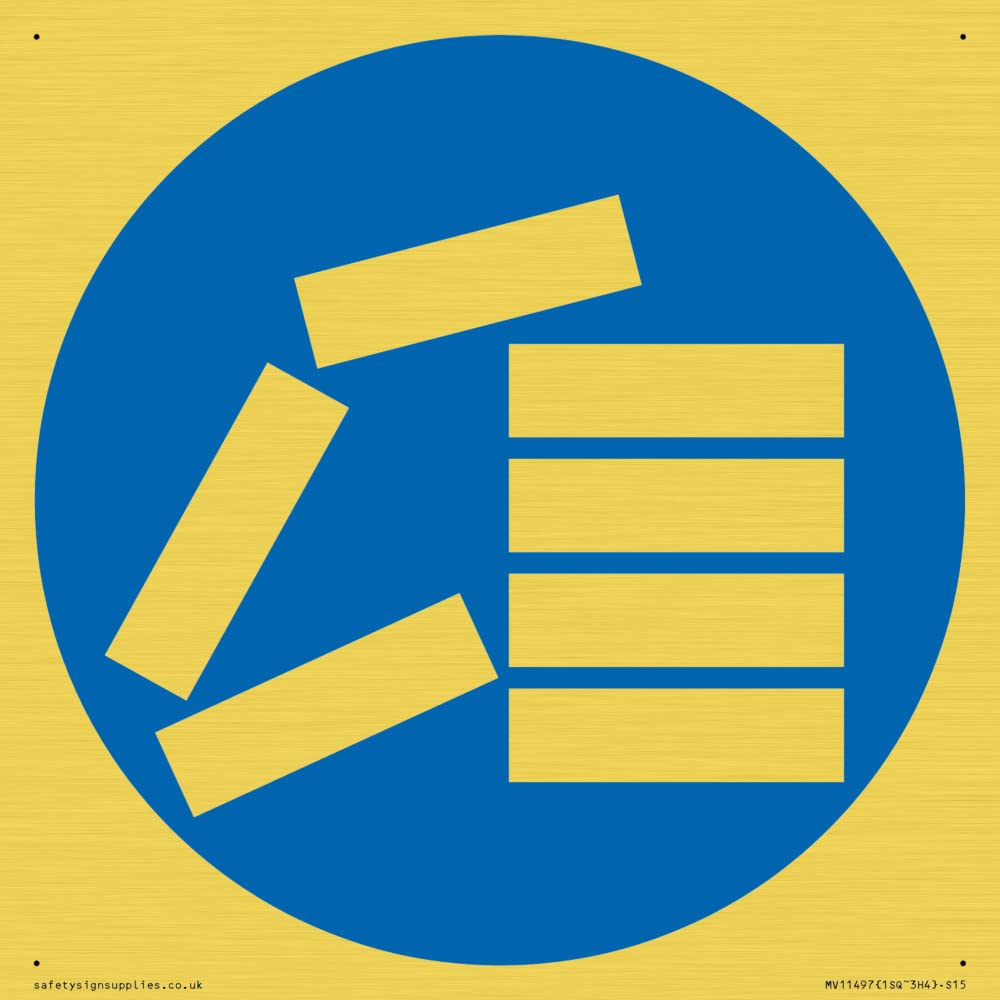 Custom Mandatory: Stack correctly Sign - 150x150mm - S15
