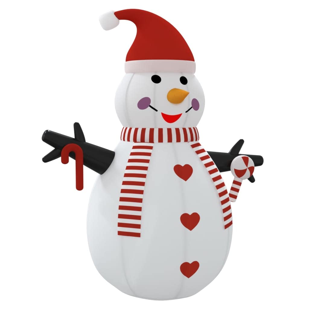 Aufblasbarer Schneemann mit LEDs, 300 cm Höhe, Oxford-Gewebe wetterfest, mit integrierter Weihnachtsbeleuchtung, Lichtschlauch und Timer, ideal für Garten