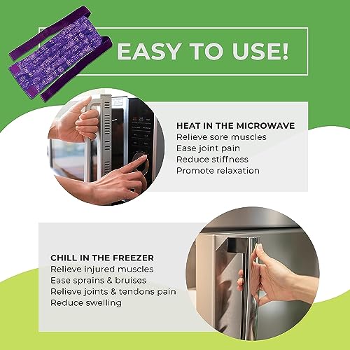Nature Creation Reusable Microwave Heat Pad - Microwave Heating Pad for Back Pain and Sore Muscle, Hot Pack, for Spine Heat Pack Warming Pad, Microwavable Heating Pads - Purple Flowers 1 Pack