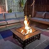 Dimensiones: Tamaño del producto: 81 cm x 81 cm x 45 cm, cuenco para chimenea: 56 cm x 56 cm x 12 cm, tapa de malla: 52 cm x 52 cm x 12,8 cm, rejilla de cocción: 55 cm x 55 cm, chapado en cromo, rejilla de leña: 33,7 cm x 33,7 cm. 67.4 : 67.13,4 x 1,9 cm