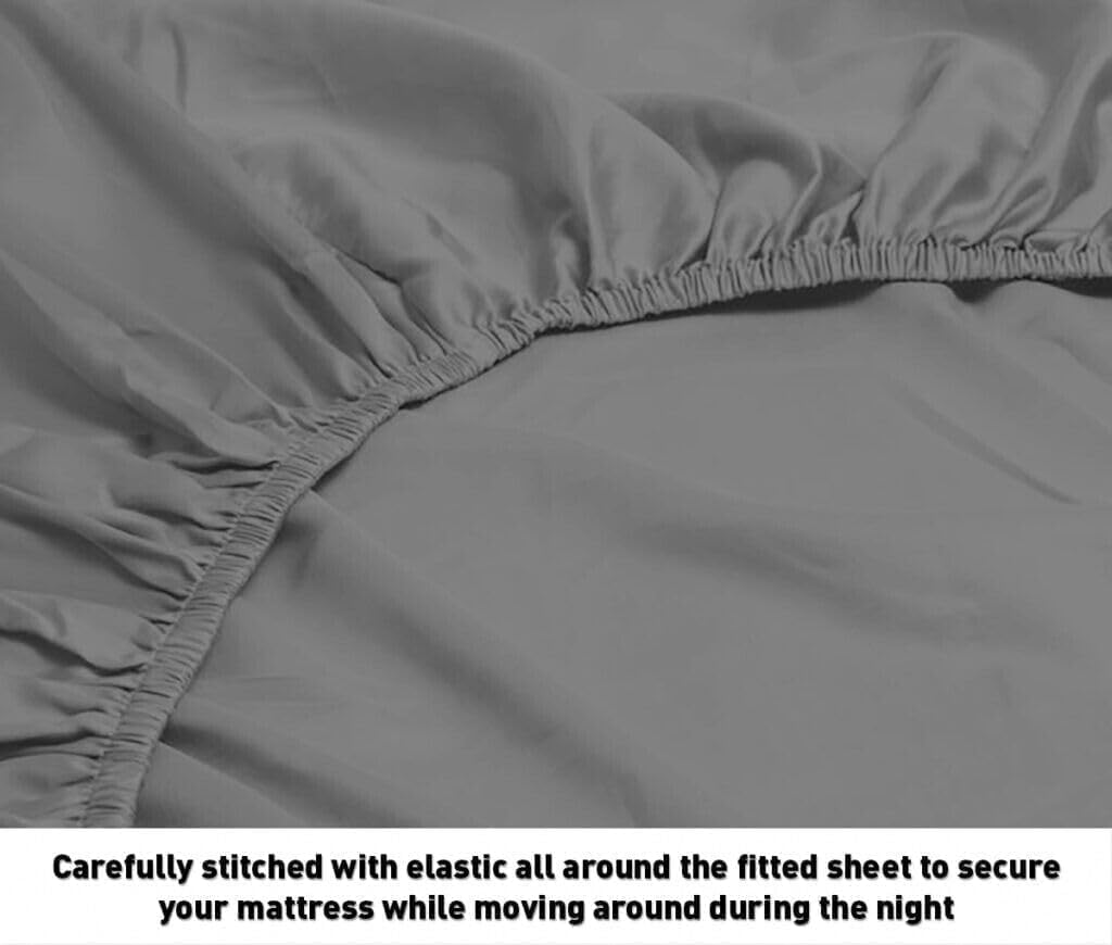 Split King Bed Sheet Set with 2 Fitted Sheet, 1 Flat and 2 Pillowcases. Microfiber Wrinkle & Shrinkage Free- Fully Elasticized- Cooling- Breathable Sheet (Tan, Split King)