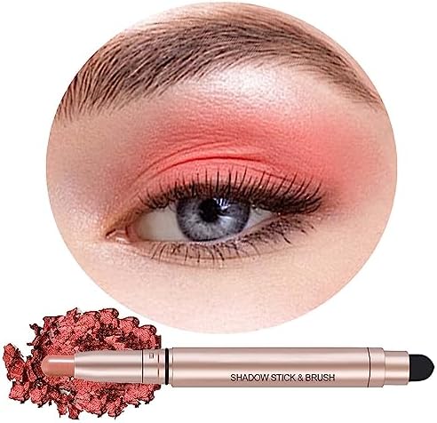 Red Matte Cream Eyeshadow Stick Makeup, Smooth Brightener Eyeshadow Pencil Crayon, Hypoallergenic Highlighter Eye Shadow Stick, High Pigment Long Lasting Waterproof Eye Shadow & Liners (04# Red Matte)