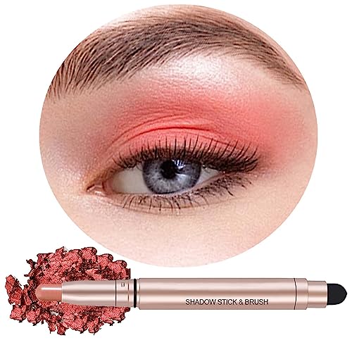 Red Matte Cream Eyeshadow Stick Makeup, Smooth Brightener Eyeshadow Pencil Crayon, Hypoallergenic Highlighter Eye Shadow Stick, High Pigment Long Lasting Waterproof Eye Shadow & Liners (04# Red Matte) #TOP7