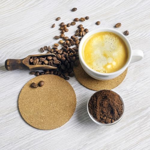 30 Stück Selbstklebende Korkuntersetzer,10 x 0.2cm runde Isolierung Korkplatte,Bastelarbeiten Korkmatten,Kork Untersetzer,Untersetzer Gläser,für Getränke,Bar,Tassen