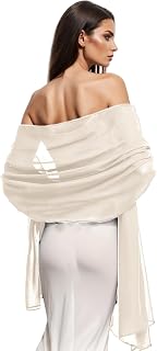 Womens Shawl Party Wraps Evening Dress Bridesmaid Long Scarves for Wedding Lightweight Chiffon Translucent