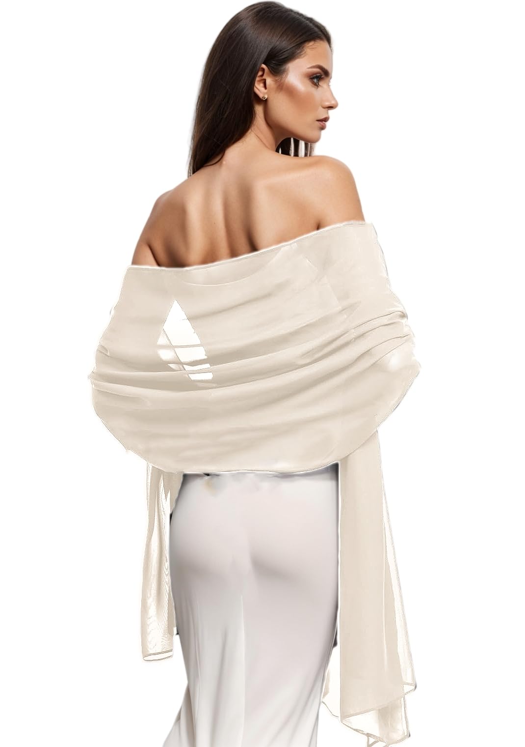 Womens Shawl Party Wraps Evening Dress Bridesmaid Long Scarves for Wedding Lightweight Chiffon Translucent